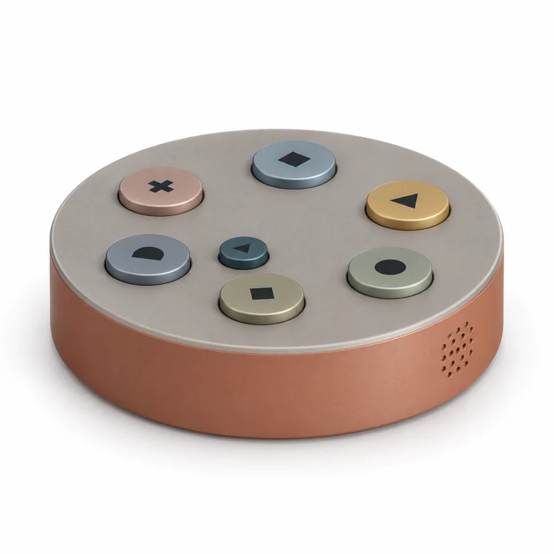 Digital concept rendering of Pattern Pebble, pattern pebble sequence game. Not a physical prototype.