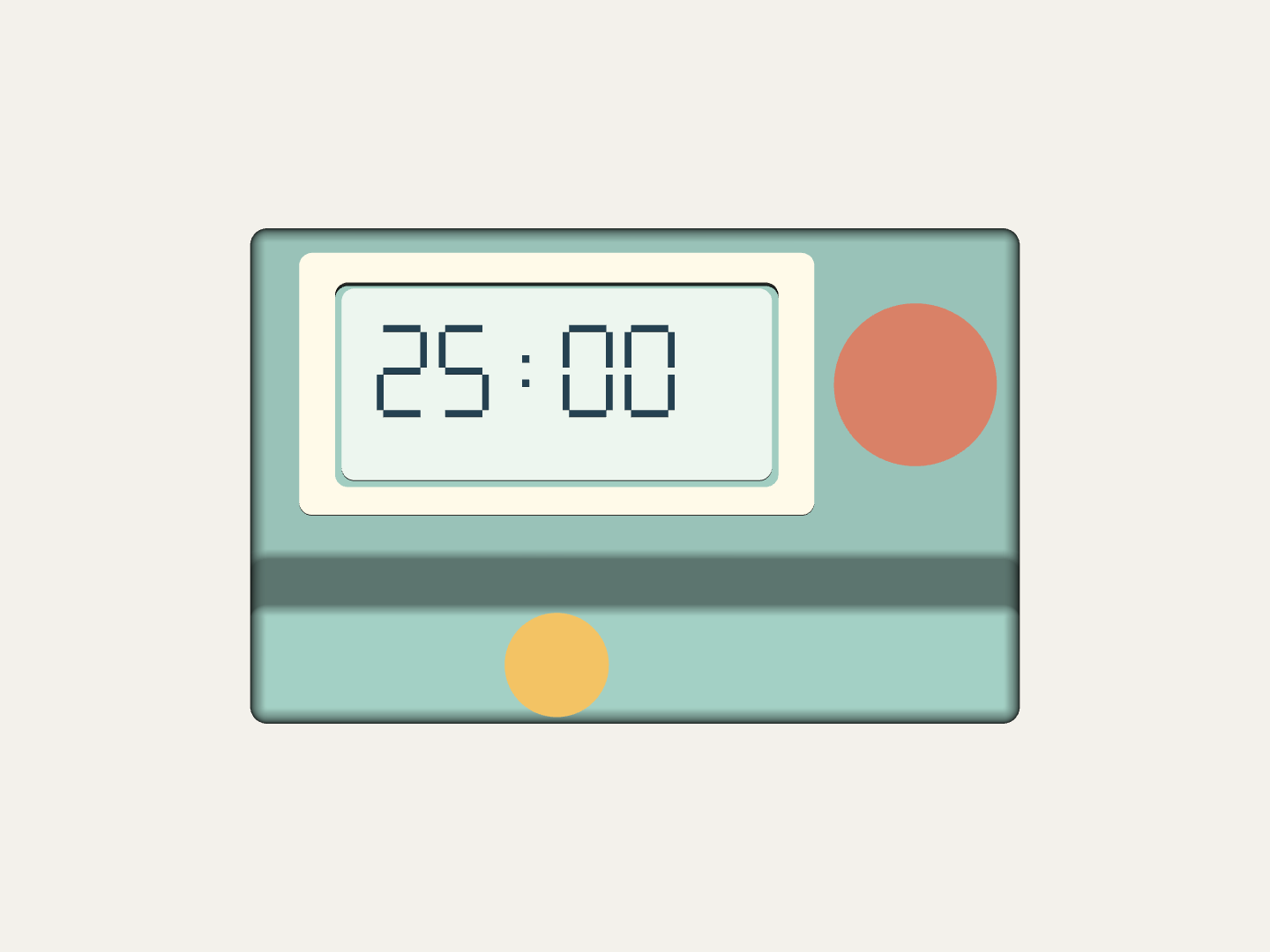 Front view of the TimePebble digital concept. Proposed form, not a physical prototype.