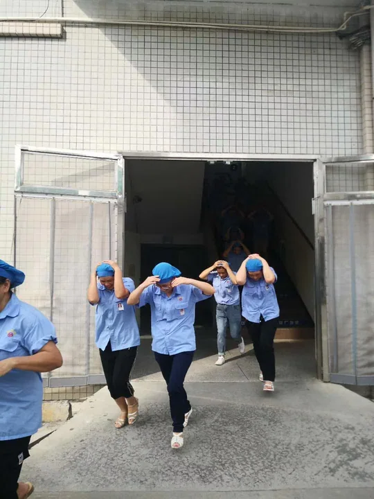 Factory fire-safety drill — photograph 2